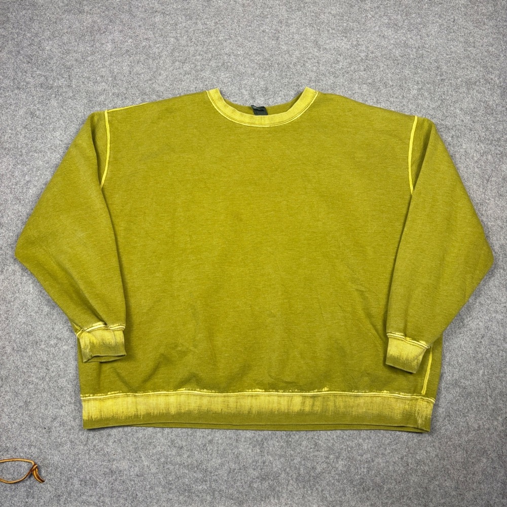 Wild Fable Oversized Acid Wash Sweatshirt XL Mustard Yellow Crew Neck Pullover